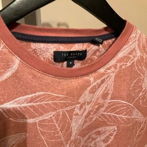 (BONUS ITEM) Men’s Ted Baker Coral Leaf Print Top Size 3 Small